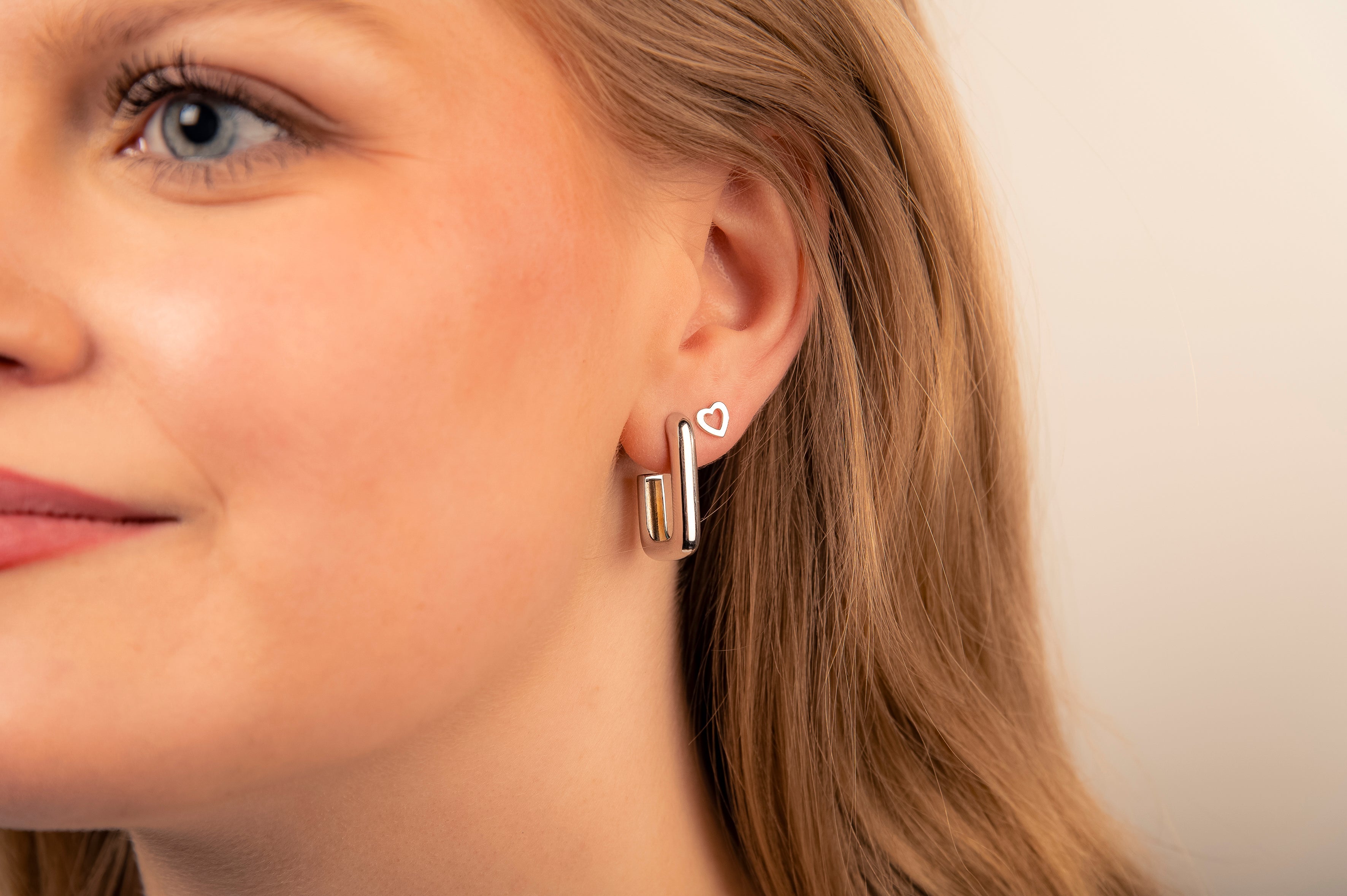 Oorbellen Open Hart  Zilver JE038S