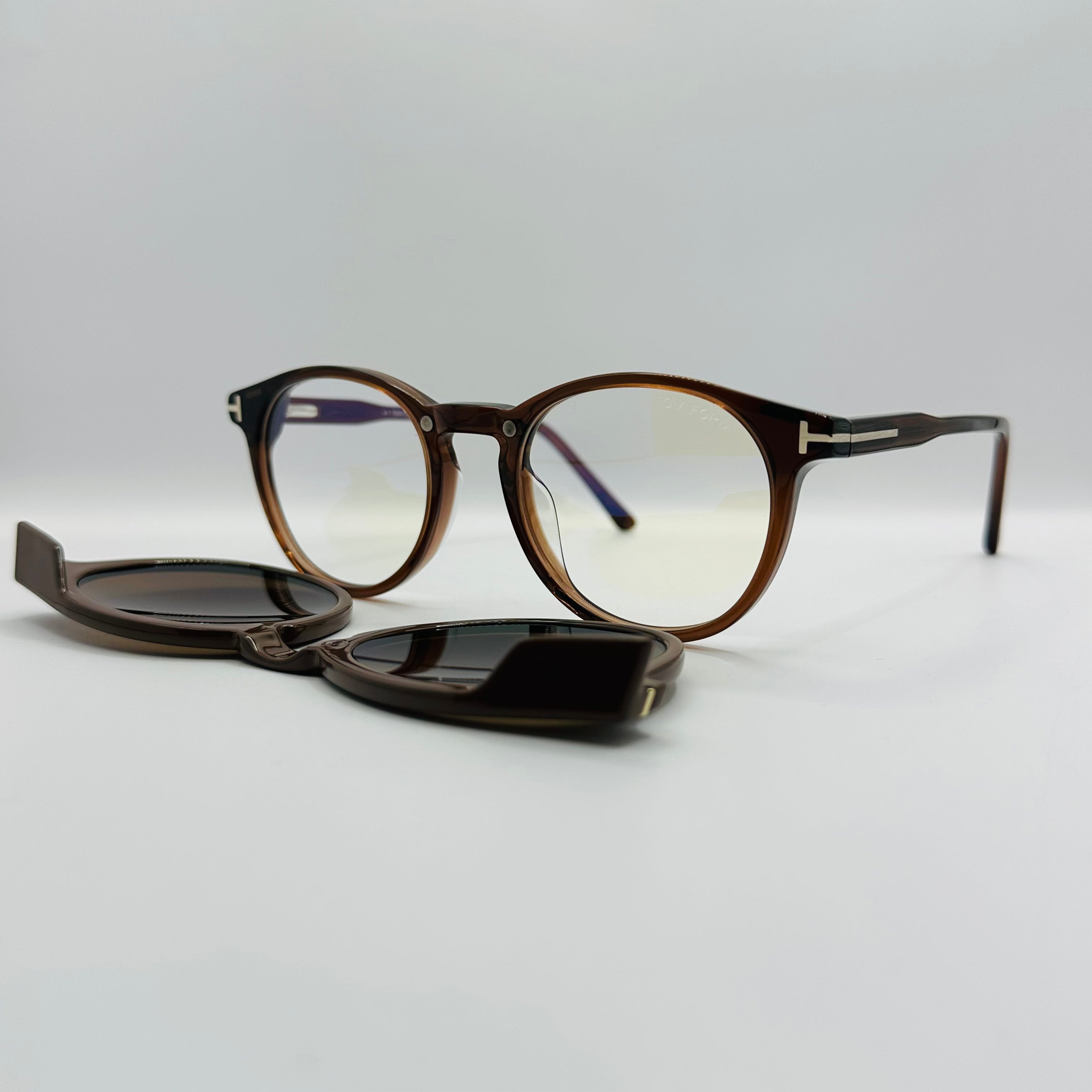 Tom Ford Eco TF5823-B 052 Blauwlicht Filter Met Clip-On