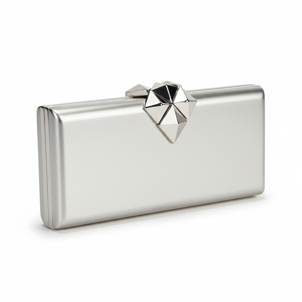 Elegante Clutch Zilver - Metallic Avondtas