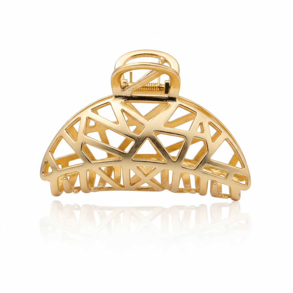 Grote Gouden Haarclip - Geometrisch Design Luxe Claw Clip